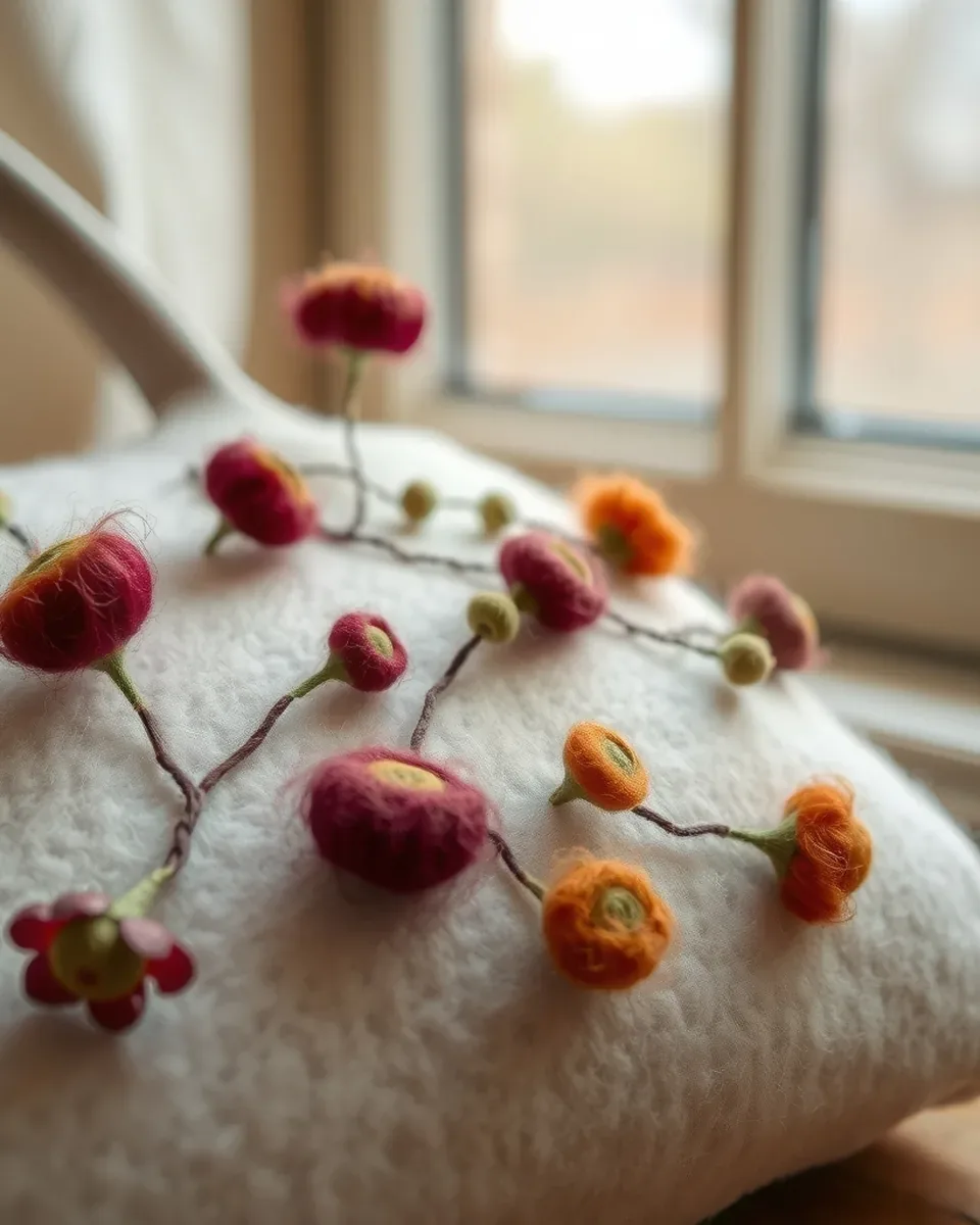 Felted bag Wildflowers — detail 2