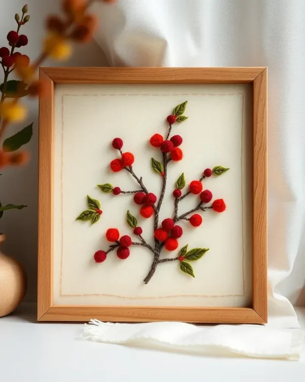 Rowan berries wall panel