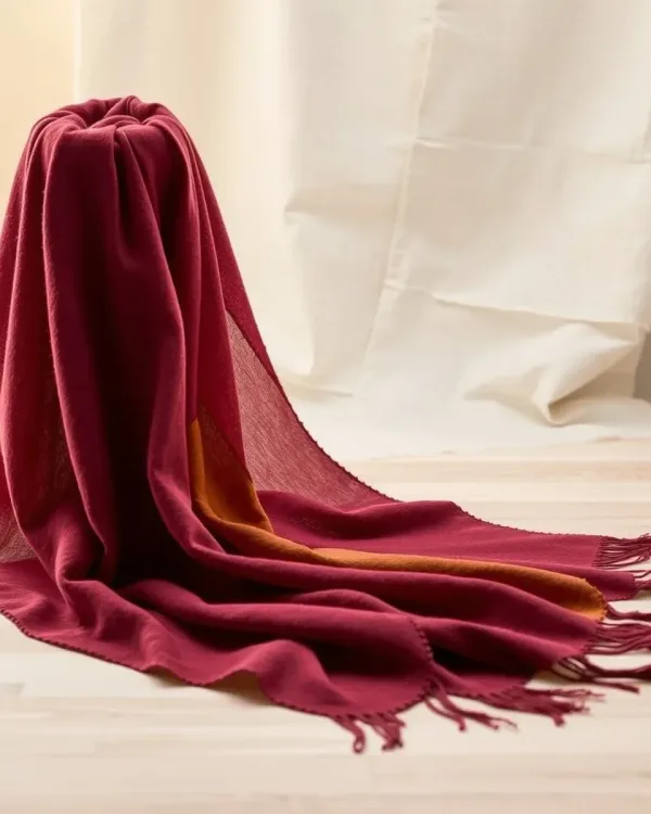 Silk-merino wrap Lingonberry