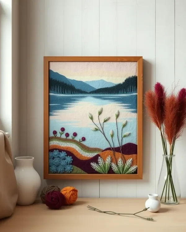 Wool painting Midsummer night